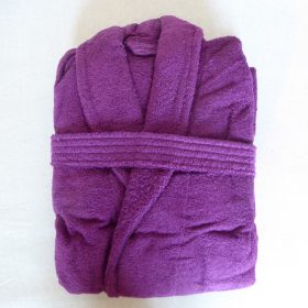   Frottír sálgalléros köntös, Sötétpink/lilás (100 % pamut), S