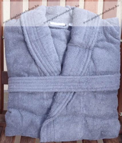 Frottír sálgalléros köntös, Szürke (100 % pamut), XXL (2XL)