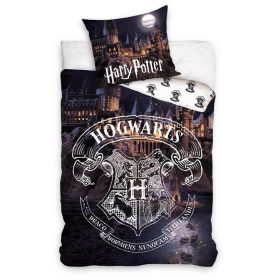   Harry Potter ágyneműhuzat, 140x200 + 70x90 cm, Hogwarts - Grey (100 % pamut)