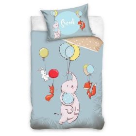 Elefánt lufival ágyneműhuzat (100x135 + 40x60 cm)