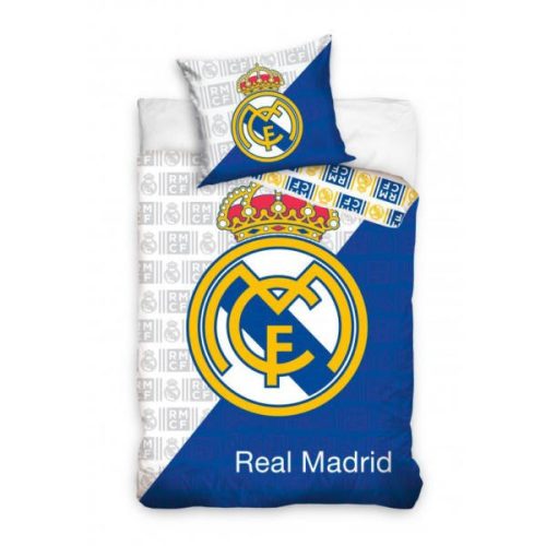 Real Madrid CF 2 részes ágyneműhuzat, kék-fehér (100% pamut) (182095)