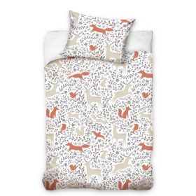 Róka és szarvas ágyneműhuzat (100x135+40x60 cm)