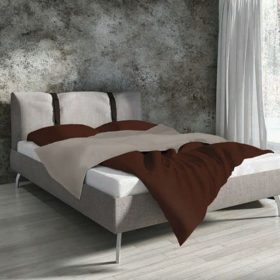   Egyszínű kétszemélyes ágyneműhuzat, Csokoládé (200x220+2 db 70x80 cm)