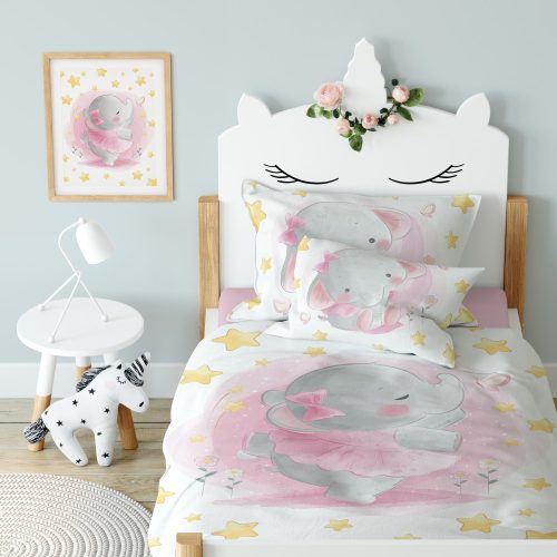 Pink elefánt ágyneműhuzat (100x135+40x60 cm)