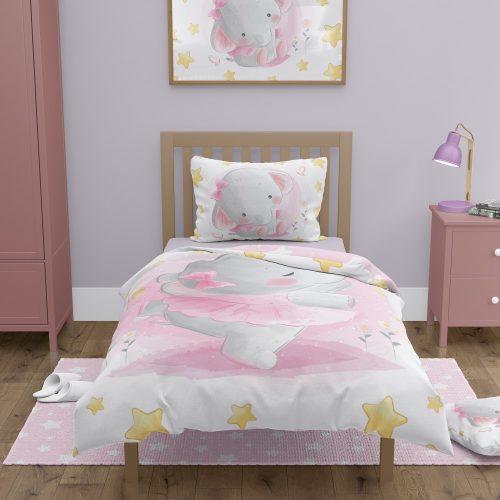 Pink elefánt ágyneműhuzat (100x135+40x60 cm)