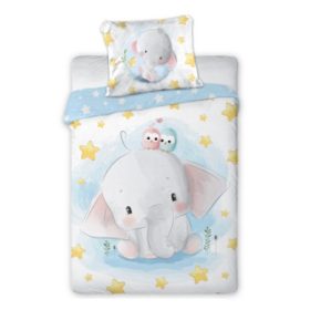 Elefántos madárkás ágyneműhuzat (100x135+40x60 cm)