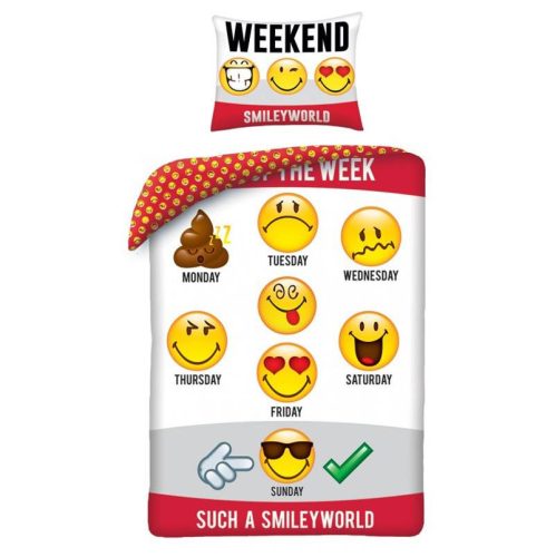 Emoji / Smiley ágyneműhuzat Weekend (100% pamut)