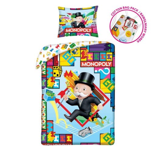 Monopoly ágyneműhuzat + tornazsák szett (100 % pamut) (1103)