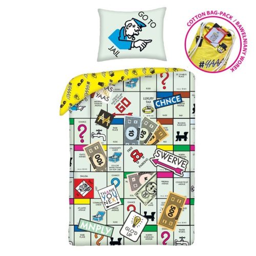 Monopoly ágyneműhuzat + tornazsák szett (100 % pamut) (1104)