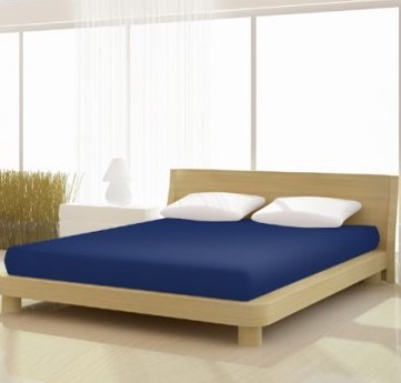 Jersey gumis lepedő, 140-160x200 cm, 135 g/nm, Kék/Dunkelblau (238)- Mr Sandman
