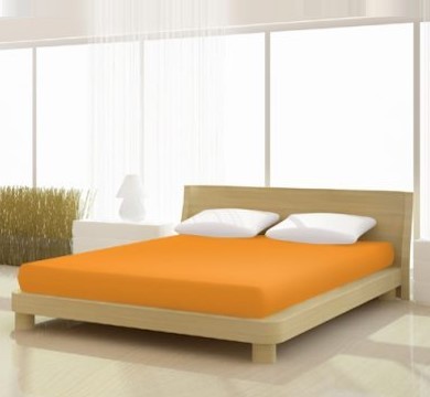 Jersey gumis lepedő, 140-160x200 cm, 135 g/nm, Orange/Narancs (265)- Mr Sandman