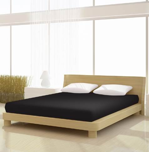 Jersey gumis lepedő, 140-160x200 cm, 150 g/nm, Fekete (249) - Mr Sandman