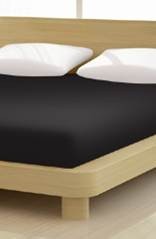 Jersey gumis lepedő, 140-160x200 cm, 150 g/nm, Fekete (249) - Mr Sandman