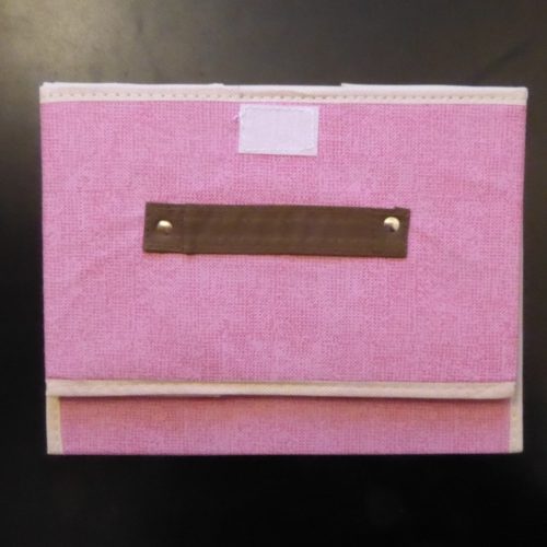 Textil tároló doboz, 25x20x15 cm, rózsaszín színben
