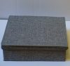 Textil tároló doboz, 40x35x15 cm, szürke