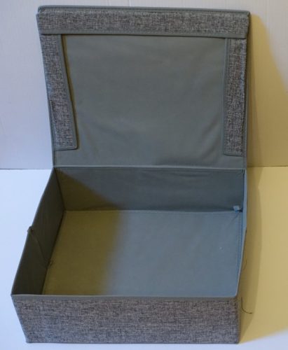 Textil tároló doboz, 40x35x15 cm, szürke