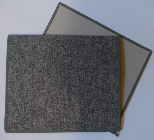 Textil tároló doboz, 40x35x15 cm, szürke