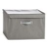 Textil tároló doboz, 40x35x15 cm, szürke