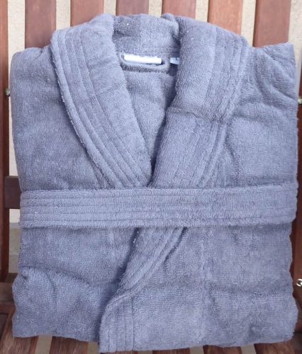 Frottír sálgalléros Szürke köntös, (100 % pamut), XXXL (3XL) 