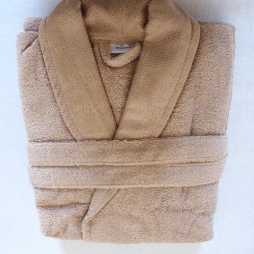 Frottír sálgalléros köntös, Barna-halvány Elegante (3)(100 % pamut), L