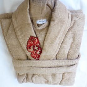   Frottír sálgalléros köntös, Barna-halvány Elegante Hímzett (T3)(100 % pamut), L