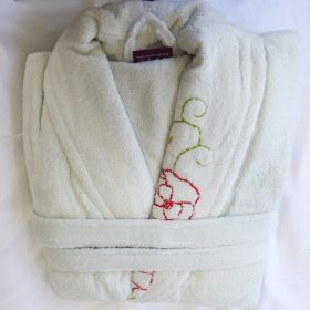   Exclusive Frottír sálgalléros köntös, Halványzöld Hímzett (100 % pamut), S/M