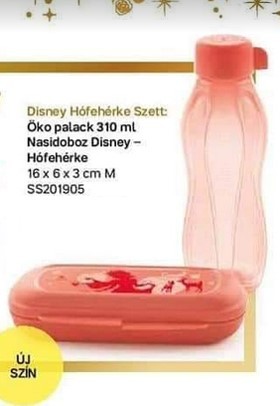 Öko palack 310 ml, Csavaros kupakkal, Piros + uzsonnás doboz szett (16x6x3 cm), Hófehérke/Piros - Tupperware
