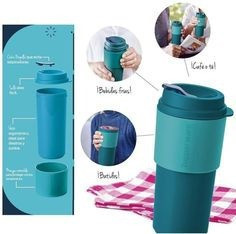 Öko+ Utazó Kávésbögre, 300 ml, Kék-sárga - Tupperware