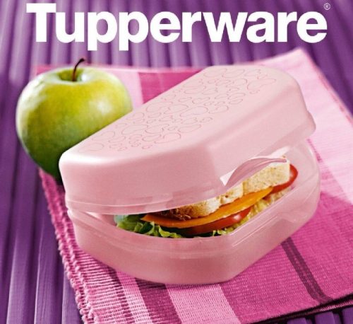 Uzsidoboz/uzsonnás doboz, Nagy, Szivecskés rózsaszín (17x13,5x7 cm) - Tupperware