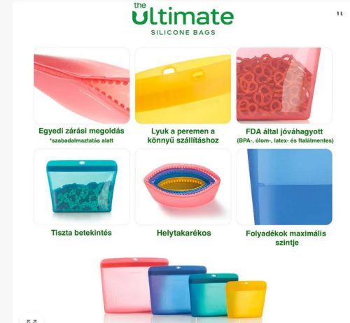 The Ultimate vastag szilikon táska/tasak 1800 ml Kék- Tupperware
