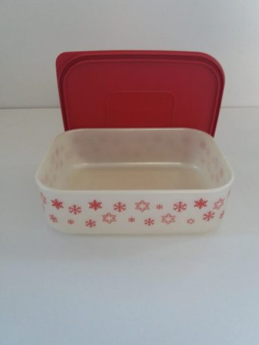 Mindennapi szögletes/Tároló, 500 ml, Hópehely piros tetővel - Tupperware 
