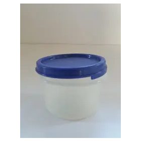   Kerek Mindenes kék tetővel 200 ml - BEMUTATÓ DARAB, KISSÉ ELSZíNEZŐDÖTT - Tupperware