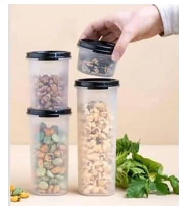 Kerek Mindenes kék tetővel 1100 ml - BEMUTATÓ DARAB, KISSÉ ELSZíNEZŐDÖTT - Tupperware