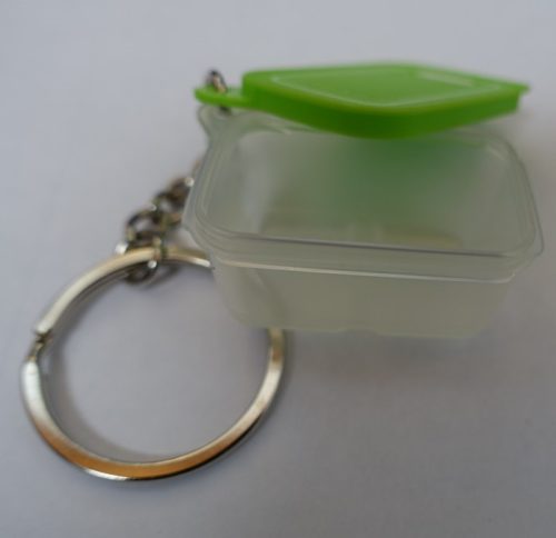 Tupperware kulcstartó, Lapos tároló Zöld forma