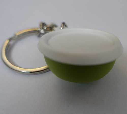 Tupperware kulcstartó, zöld tál forma