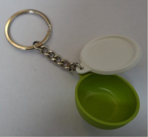 Tupperware kulcstartó, zöld tál forma