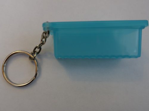Tupperware kulcstartó, Kék négyzet forma