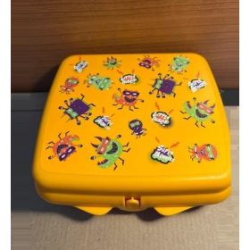   Uzsidoboz/uzsonnás doboz, Nagy, Narancs szörnyecskés - Tupperware