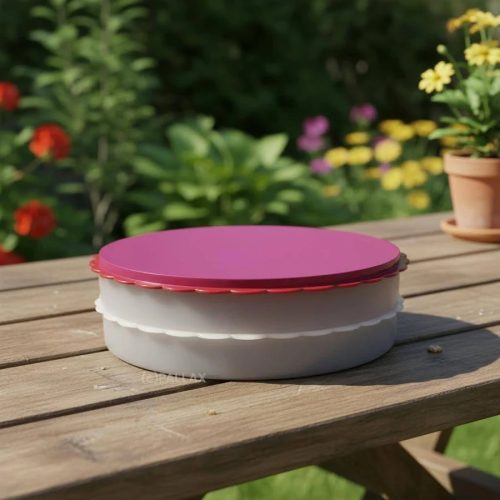 Tortatartó kerek pink, tortarakodóval - Tupperware