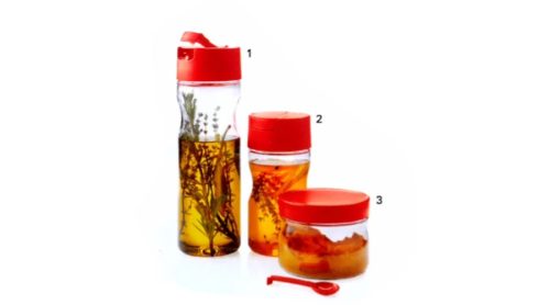 Átlátszó kiöntő, 600 ml piros- Tupperware